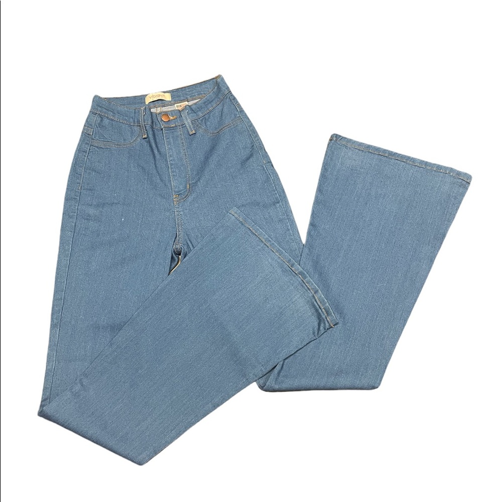 High waisted bell bottom jeans